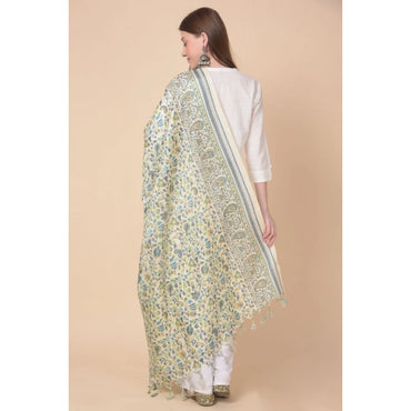 Women's Art Silk Printed Shawl (Off White, Length: 2.25 to 2.50 Mtr)