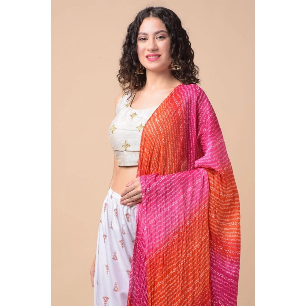 Women's Chanderi Printed Shawl (Multicolor, Length: 2.25 to 2.50 Mtr)