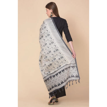 Women's Art Silk Printed Shawl (Multicolored, Length: 2.25 to 2.50 Mtr)