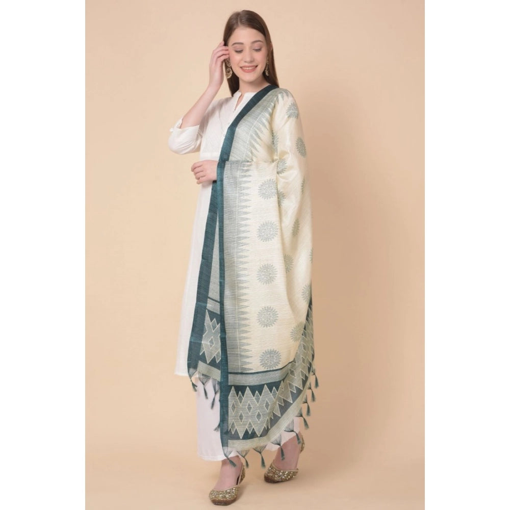 Women's Art Silk Printed Shawl (Grey, Length: 2.25 to 2.50 Mtr)
