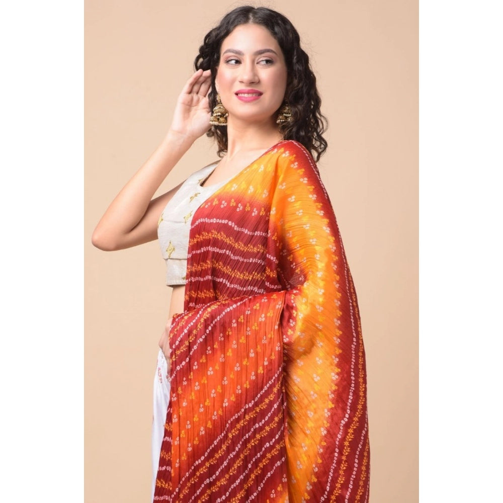 Women's Chanderi Printed Shawl (Multicolor, Length: 2.25 to 2.50 Mtr)