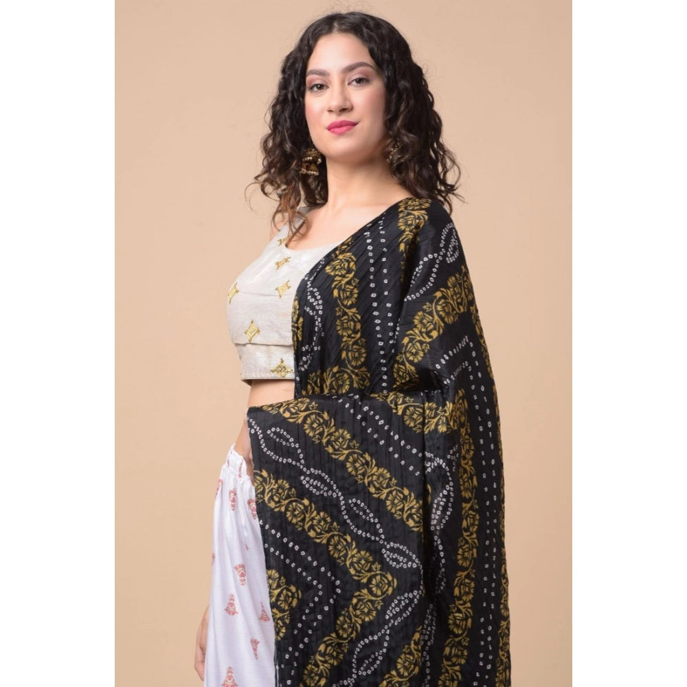 Women's Chanderi Printed Shawl (Multicolor, Length: 2.25 to 2.50 Mtr)