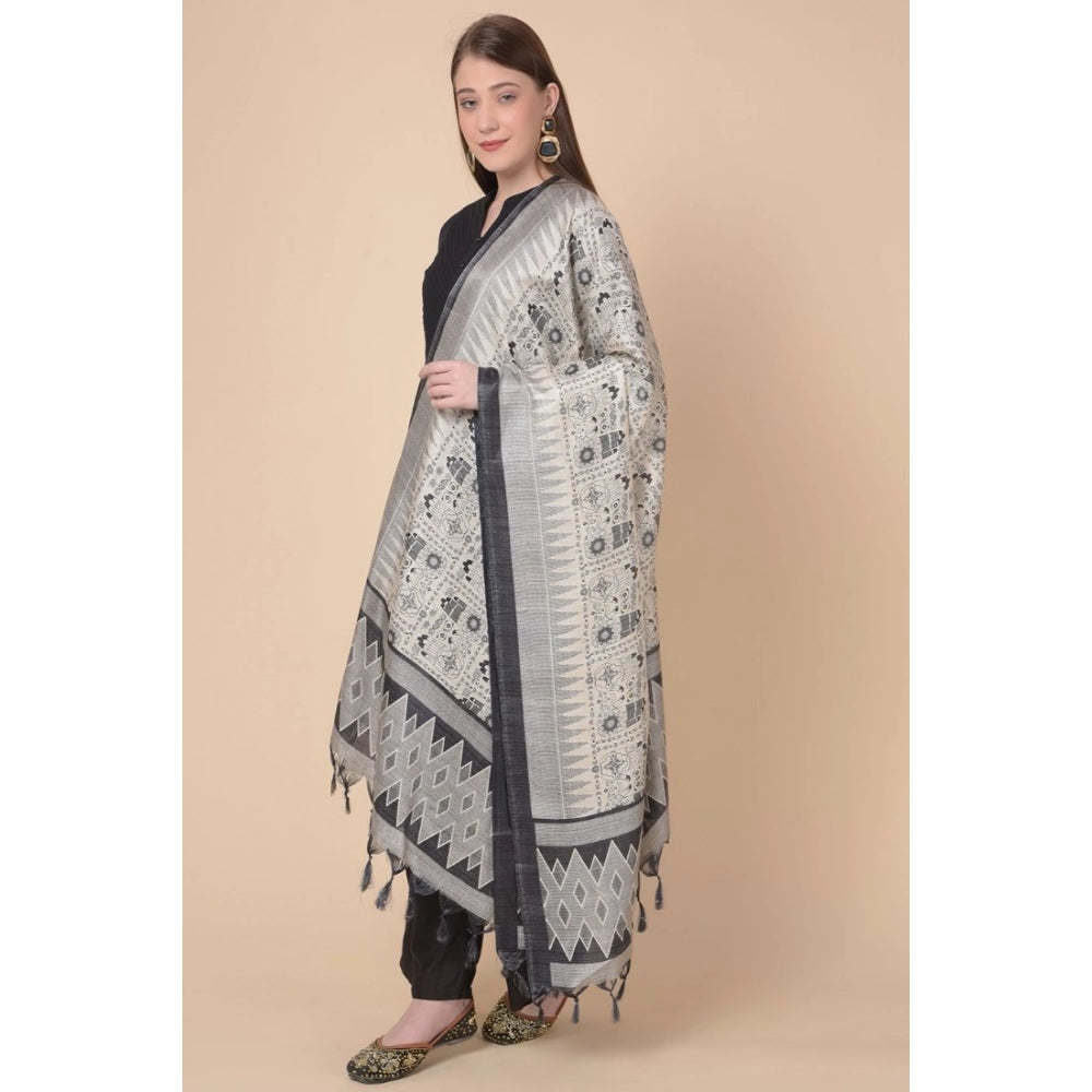 Women's Art Silk Printed Shawl (Multicolored, Length: 2.25 to 2.50 Mtr)