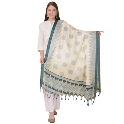 Women's Art Silk Printed Shawl (Grey, Length: 2.25 to 2.50 Mtr)