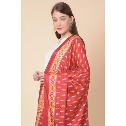 Women's Art Silk Printed Shawl (Red, Length: 2.25 to 2.50 Mtr)
