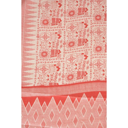 Women's Art Silk Printed Shawl (Orange, Length: 2.25 to 2.50 Mtr)