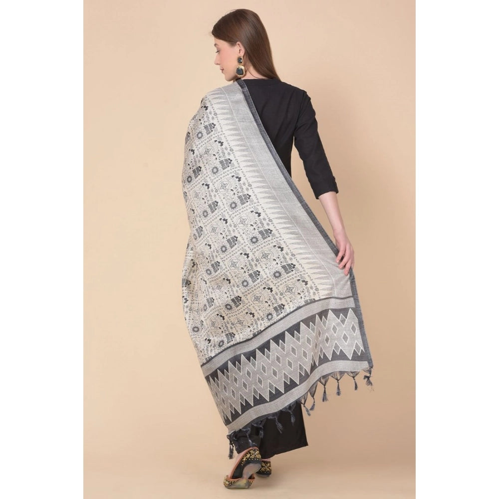 Women's Art Silk Printed Shawl (Multicolored, Length: 2.25 to 2.50 Mtr)