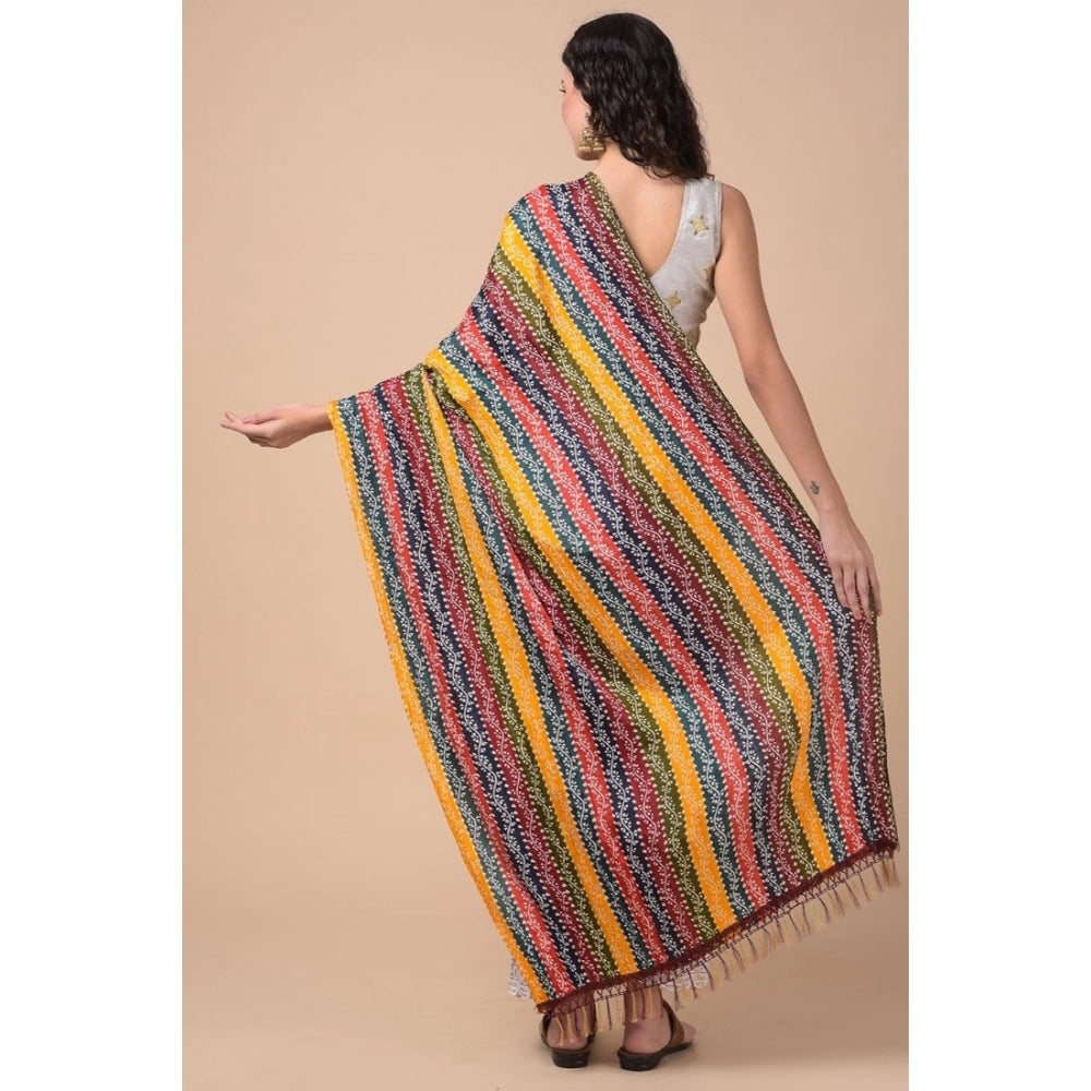 Women's Chanderi Printed Shawl (Multicolor, Length: 2.25 to 2.50 Mtr)