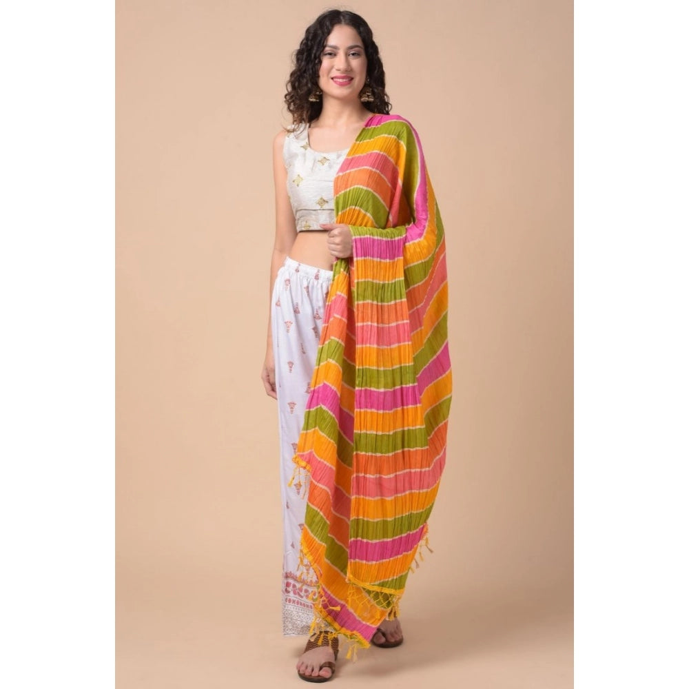 Women's Chanderi Printed Shawl (Multicolor, Length: 2.25 to 2.50 Mtr)