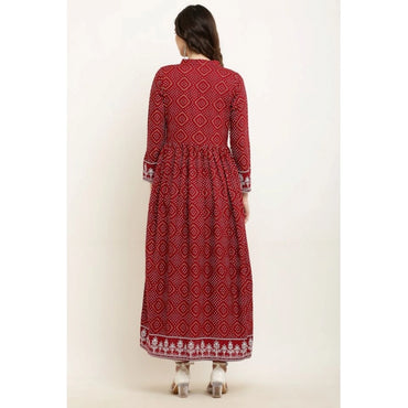 Women's Casual Rayon Full sleeve Kurti (Maroon)