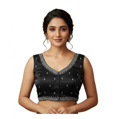 Women's Zimmi Choo Sequin Work V-Neck Padded Blouse (Black 38 Ready (Self Alterable 36–40)