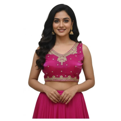Women's Zimmi Choo Embroidered V-Neck Padded Blouse (Pink 38 Ready (Self Alterable 36–40)